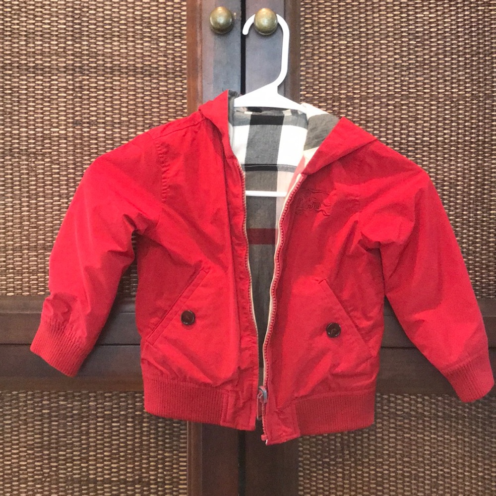 Burberry boys reversible rain jacket